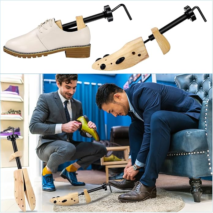 Two way Wooden Shoes Stretcher,Shoe Trees Adjustable Length & Width for Men and Women.(Man's Size 9 -13 Woman's Size 10-13.5)