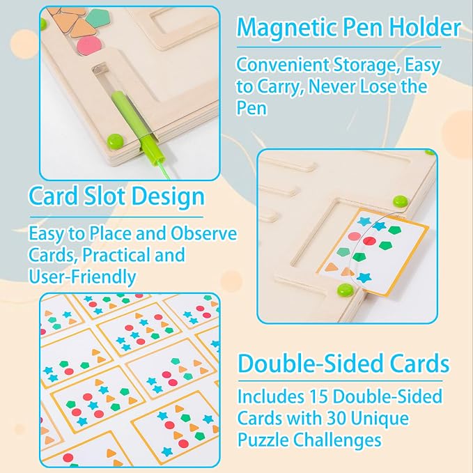 Alzheimers Products for Elderly - Sorting Activities for Dementia Patients, Memory Care Activities for Seniors, Tile Matching Cognitive Busy Box Board Gadgets Gifts