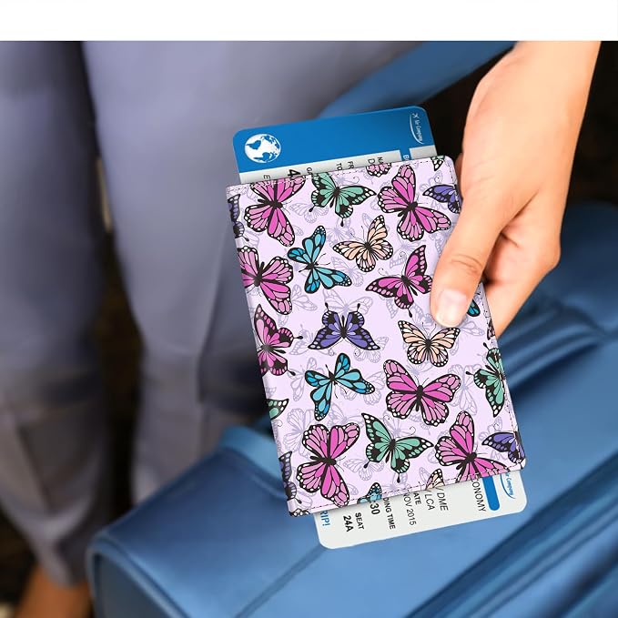FINTIE Passport Holder, Slim Travel Wallet RFID Blocking Card Case Cover | Passport Cover Protector Essentials with Credit Card Slots, For Women/Men