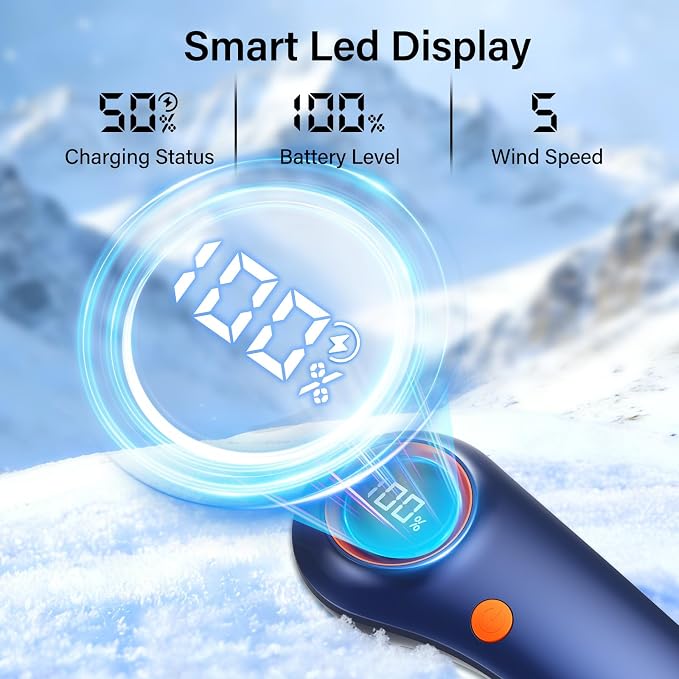 Portable Neck Fan, Quiet Cooling Neck Fan for Travel | 5000mAh, 5-Speed, Bladeless, Personal Fan