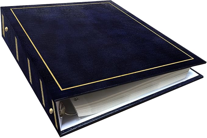 Pioneer Photo Albums Magnetic Self-Stick 3-Ring Photo Album 100 Pages (50 Sheets), Navy Blue