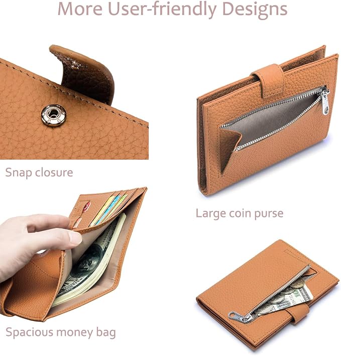 Leather RFID Passport Wallet for Travel Women with Gift Box | Slim Passport Holder for Men with Card Slots, Zipper Coin Pocket, SIM Slot, Cash Slot, Compact Travel Wallet (Brown)