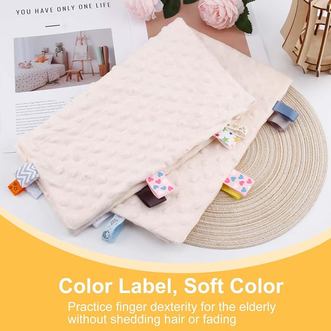 Fidget Blanket for Adults with Dementia, Sensory Blanket Mat for Alzheimers Patients, Dementia Activites for Senior, Gift for Dementia Patients,Sensory Toys for Autism (Beige)