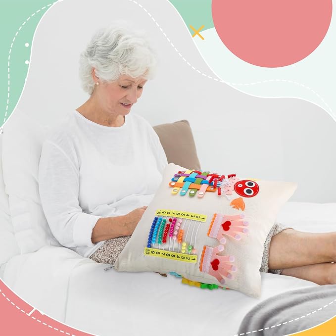 SmoothNovelty Dementia Fidget Toys for Elderly Fidget Pillow Cover for Adults Dementia Products for Elderly Calming & Comforting Activities Sensory Toys Gifts for Autistic