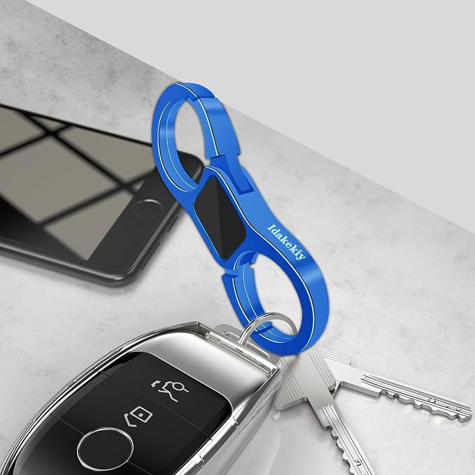 Idakekiy Key Chain Quick Release Spring with 4 Key Rings Heavy Duty Car Keychain Organizer for Men and Women