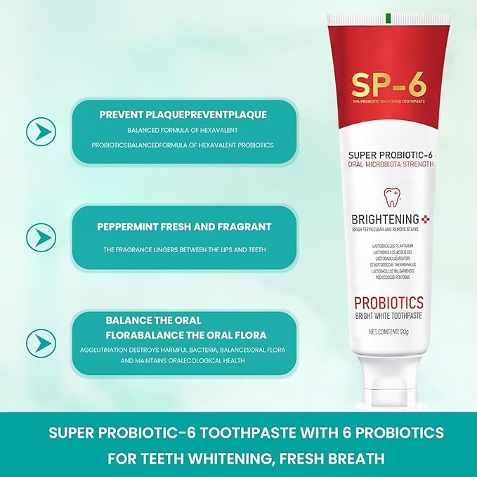 2pcs Sp6 Probiotic Whitening Toothpaste, Sp 6 Toothpaste, Sp-6 Ultra Whitening, Fresh Breath