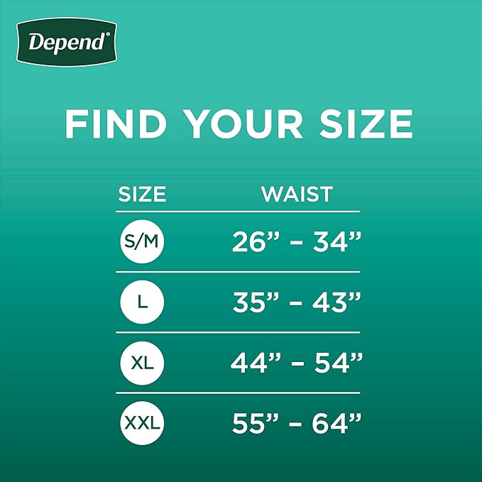 Depend Fresh Protection Adult Diapers, Incontinence Underwear for Men, Disposable, Maximum, Large, Grey, 17 Count, Packaging May Vary