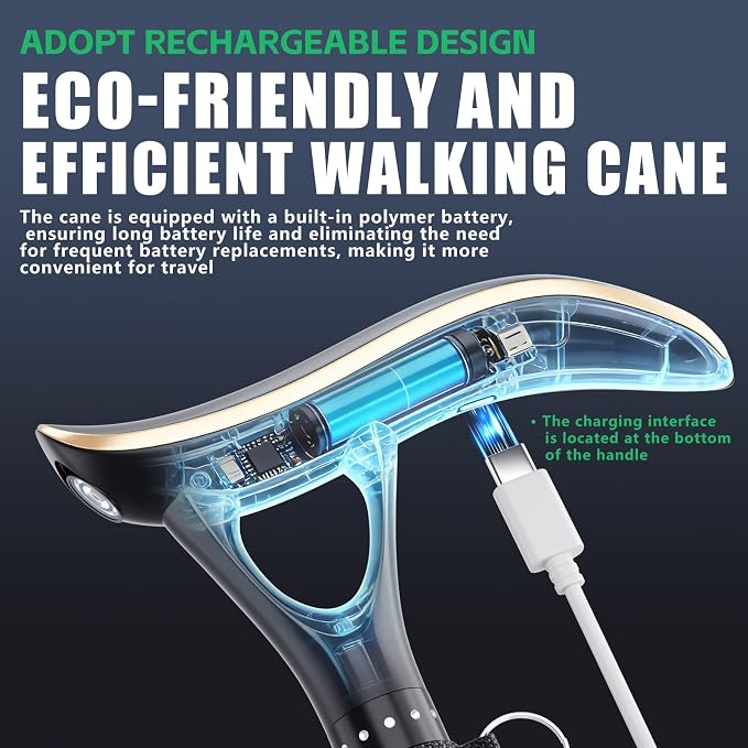 Hold 440 lbs Walking Cane for Seniors Aluminum Alloy Lightweight Height Adjustable Walking Stick Heavy Duty Foldbale Free Standing Cane with LED for Men and Women Adults