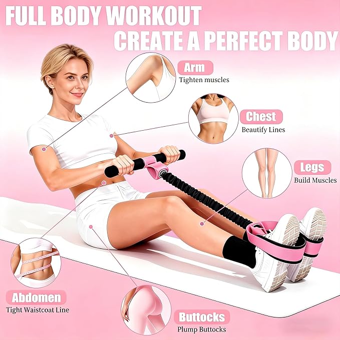 Upgraded Pedal Resistance Band with Handle, Thickened Latex Tubes and Soft Foam Fabric Foot Pedal, Abdomen, Waist,Core/ABS, Arm, Leg,Arms Equipment Gift for Women,Physical Therapy