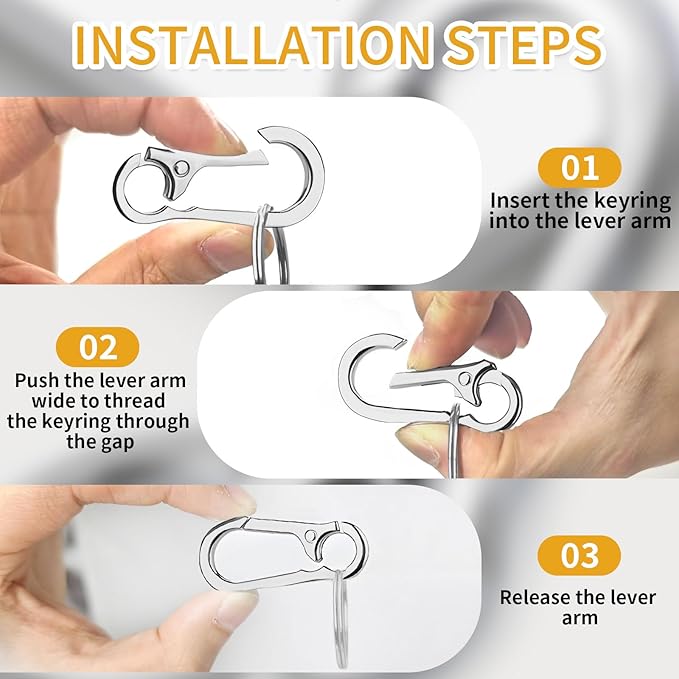 4 Pack Keychain, Metal Key Chain, Sturdy Key Ring, Key Rings Key Organizer Keychain Clip Key Chains for Men Women