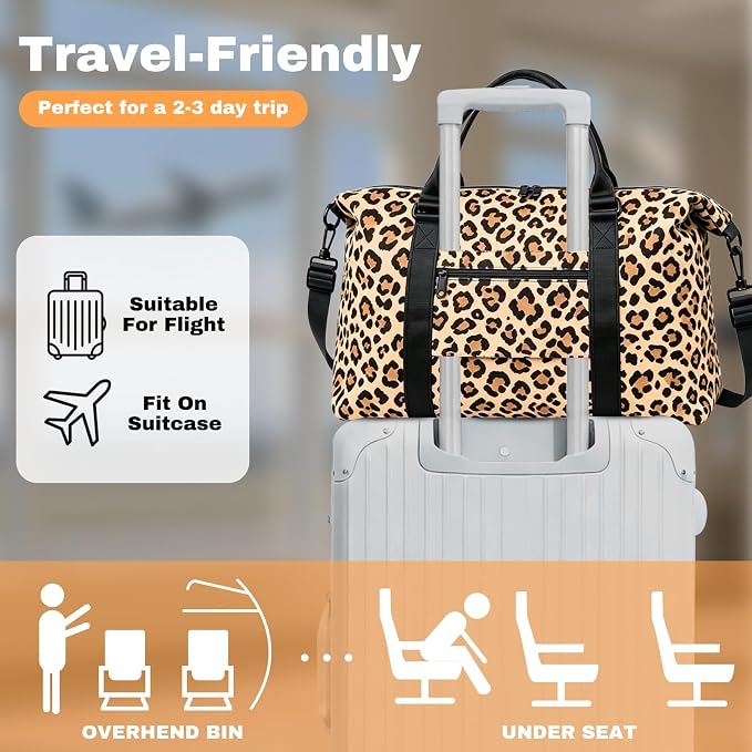 Weekender Duffel Bags for Women， Travel Totes Bag for Airplane Essentials, Overnight Bags for Women with Trolley Sleeve, Large Carry On Hospital Bag for Labor and Delivery, Sport, Gym
