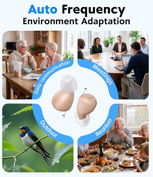 Hearing Aids for Seniors With Auto UV Cleaning FSA-HSA Eligible | Rechargeable OTC Hearing Aid Advanced Noise Cancellation, Nearly Invisible Design for Adults & Seniors