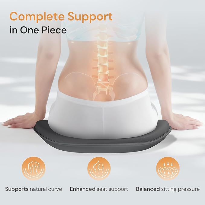 CabSupport M3 Ergonomic Seat Cushion Dynamic Lumbar Support Spineseat Patented Spine Alignment Ergonomic Posture Corrector, Ideal for Seniors & Teens, Breathable Design for Home, Gaming & Meditation