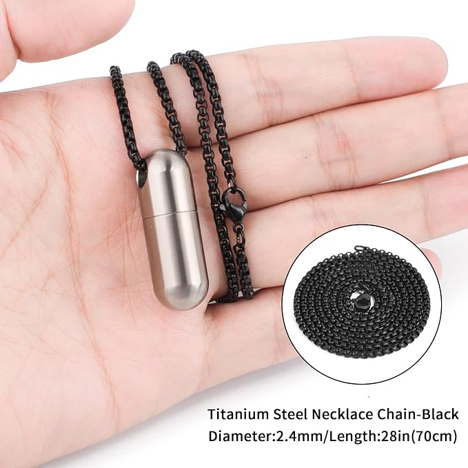 TISUR Small Titanium Keychain Pill Holder, Pocket Pill Case for Travel | Waterproof Pill Fob,Portable Pill Box Container,Purse Pill Organizer Tube