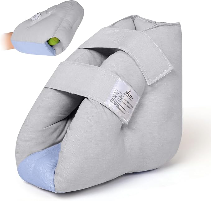 JGTYGE Heel Protector for Pressure Sores, Adjustable Heel Cushion Boot with Open Heel Design for Elderly Bedridden Patients, Ankle Support Pillow for Post Surgery Recovery & Wheelchair Use