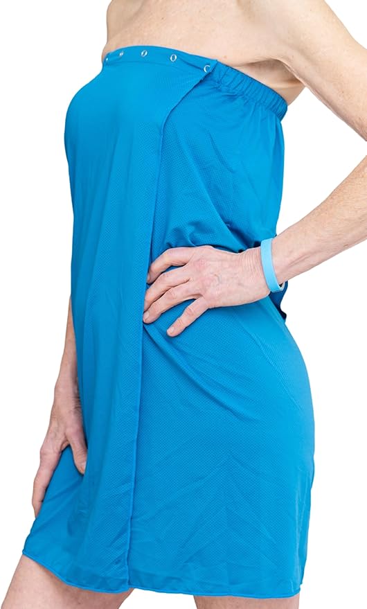 Dignity Bath & Spa Bathing Cover Up for Elderly, Senior or Disabled Women | Provides Privacy & Helps Caregivers with Bathing | Secure & Adjustable | Lightweight, Quick Drying, & Non Slip (Women's S/M)