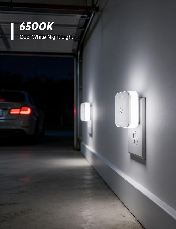 Sujeet Night Light, 4 Pack 1-50LM Stepless Dimming LED Night Light with 3CCT (3000K/4500K/6500K), Night Lights Plug into Wall for Adults, Bedroom, Bathroom, Hallway, Kitchen, Kids, No Light Sensor