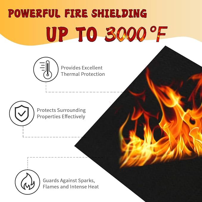 kaidun 2/5" (10mm) Extra-Thick Welding Blanket, Up to 3000°F, 12'' x 12'' | High Temp, Flame Retardant, Heat Resistant, Fire Blanket, Fireproof Mat, Insulation Pad, for Plumbing Soldering Brazing