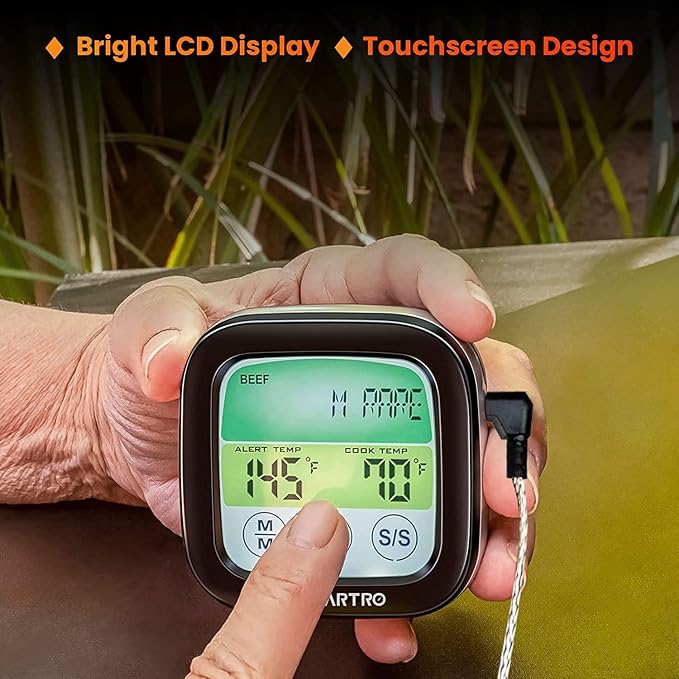 SMARTRO ST59 Digital Meat Thermometer for Oven BBQ Grill Kitchen Food Cooking with 1 Probe and Timer, LCD