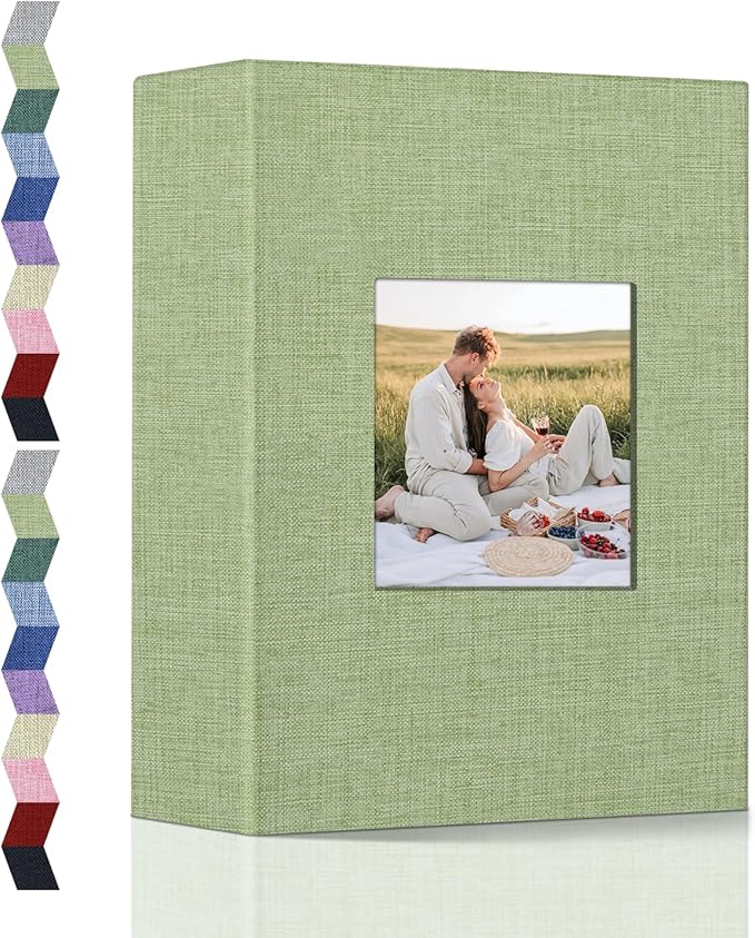 popotop Photo Album 4x6-100 Photos Photo Books with 100 Vertical Pockets,Linen Cover Albums for Family Wedding Anniversary Baby Vacation Pictures