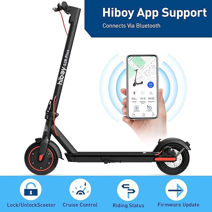 Hiboy Electric Scooter, 430W–750W Motor, 8.5"–10" Tires, 19–25 MPH Top Speed, 17–25 Miles Long Range, Commuter Electric Scooter for Adults with Dual Braking System