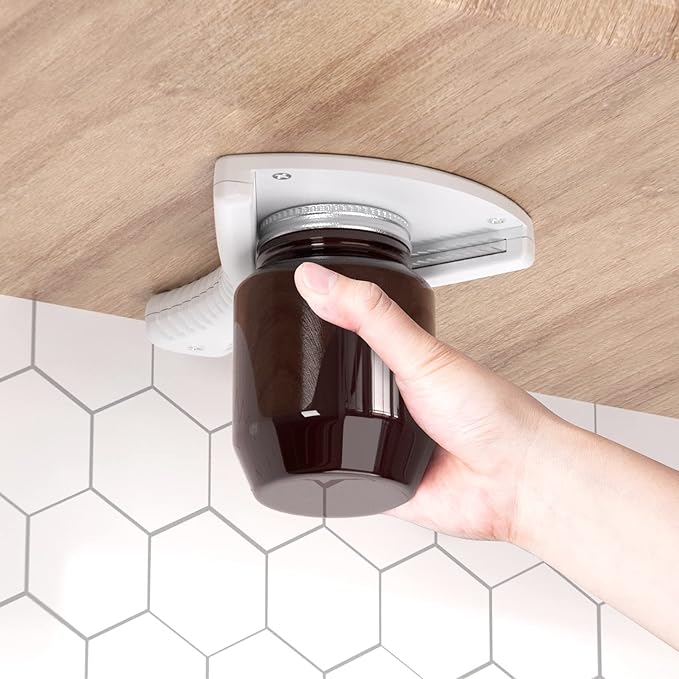 Jar Opener for Weak Hands, Dual Usage | Easy Grip Jar Opener & Under Cabinet Lid Opener, Super Durable Bottle Opener Effortless to Open Any Size Lid, Advanced Jar Lid Opener for Seniors with Arthritis