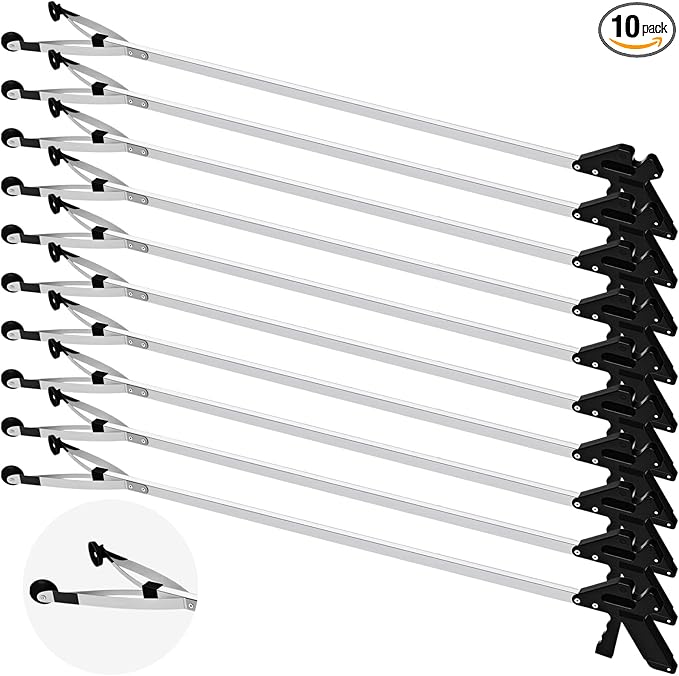 Sabary 10 Pack Suction Cup Reacher Grabber Heavy Trash Picker Grabber Tool, Long Handy Aids Nonslip Claw Reach Tool for Elderly Pick up Stick Arm Extension Litter Picker(Black,43 Inch)