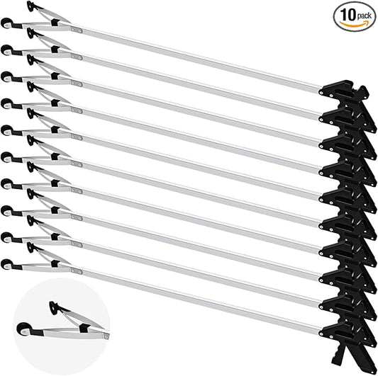 Sabary 10 Pack Suction Cup Reacher Grabber Heavy Trash Picker Grabber Tool, Long Handy Aids Nonslip Claw Reach Tool for Elderly Pick up Stick Arm Extension Litter Picker(Black,43 Inch)