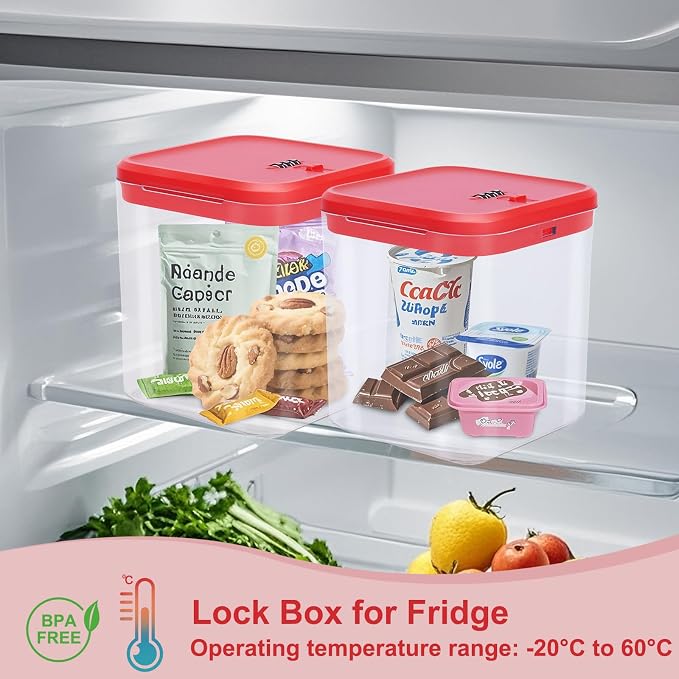 Lock Box for Medicine & Snacks - Childproof Storage Box with Combination Lock, Secure Organizer for Pills, Fridge Food, Phone, Vitamins | Portable Safe for Home, Office, Travel (5.5x5.5x6.3in)