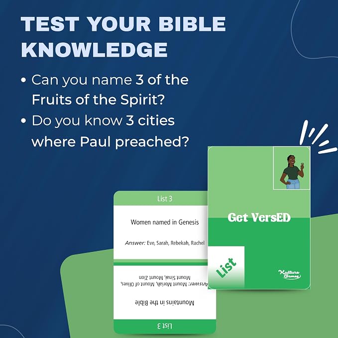 Kulture Games Get VersED | The Christian Trivia & Bible Challenge Game | Preach, List, Recite | Fun for Families, Teens, Friends & Church Groups | Christian Gift