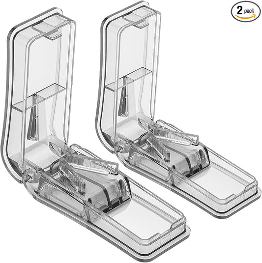 AVIDACE 2PCS Pill Cutter, Professional Pill Splitter for Cutting Small Pills or Large Pills in Half