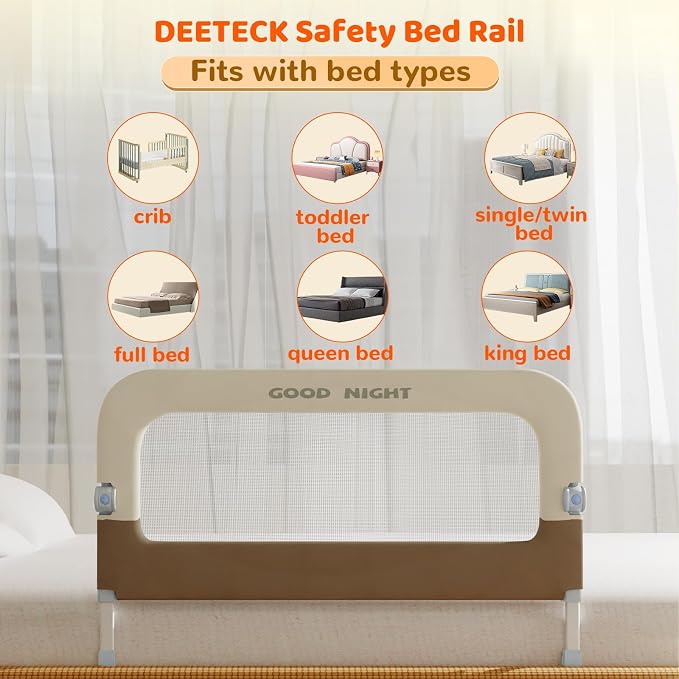 Bed Rail for Toddlers, 32 Inch Toddler Bed Rails, Bed Rail for Baby | Adjustable Heights, Folding up Portable, Safe Metal Frame, For Baby, For Crib, Twin, Bunk, Full Size, Queen & King Bed