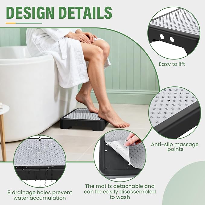 SOYO Mobility One Step Stool, Heavy Duty Indoor Outdoor Non-Slip Small Step Platform Assistive Device for Adult Elderly, Standing Support and Step Riser for Car, Bed, Door, Stair, Bathroom, Black-Gray
