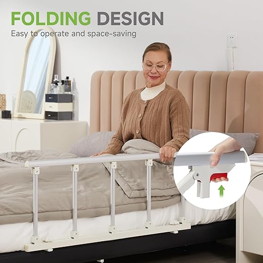 Real Relax Bed Rails for Elderly Adults Safety, Folding Bed Railings for Seniors Fit Full Twin King Queen Size, for Elderly Adults Rail Assist for Seniors Safety Bed, 48.6"x16.3"