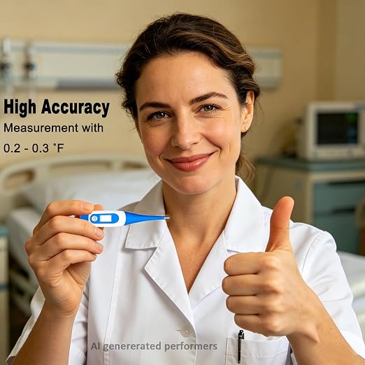 Digital Thermometer，BESTWYA Thermometer for Adult (A, Pack of 4) | Flexible Tip Accurate LCD Reading Oral, Rectal or Under Arm Use