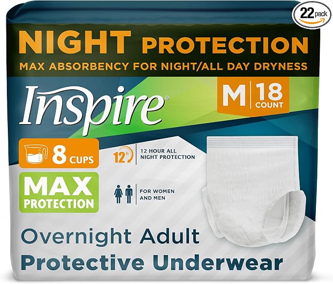 Inspire Adult Diapers Women or Men - MAX Absorbency | Our Most Absorbent and Dry, Incontinence Underwear for Women or Men | Leak Proof Diaper Overnight or Daytime for Heavy