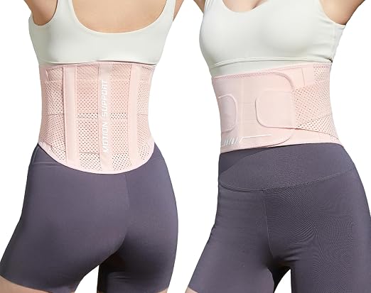 Lightweight Back Brace for Lower Back Pain Women Men, Lumbar Support Waist Support Brace for Women Lower Back Pain Relief Products, Hip Belt Waist Belt Sciatic Nerve Brace for Women Men (Pink, X-Large)