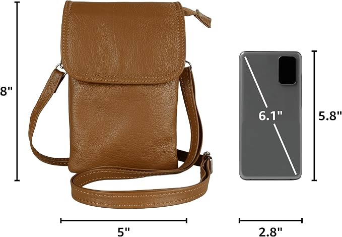 befen Genuine Leather Small Crossbody Bags for Women Cell Phone Travel Bag | Soft Real Leather, Adjustable Shoulder Strap, Card Slots, Compact Size, Daily Travel Shopping Outing Use, Phone Purse