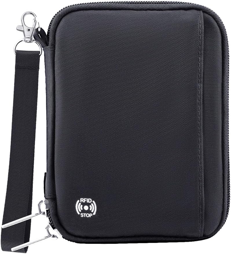 WALNEW Passport Holder for Travel, RFID Blocking Travel Walle Essentials | Travel Document Holder, Passports Wallet Pouch with Card Slots Zipper Pocket for Women Men