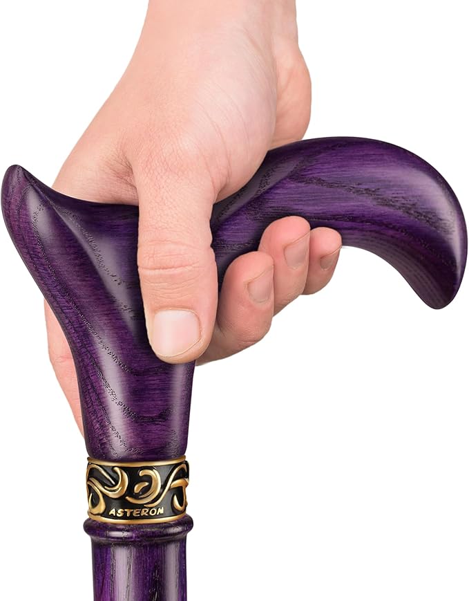 Asterom Walking Cane - Handmade, Ergonomic, Wooden - Canes for Men & Women - Walking Sticks for Seniors, Unique, Wood