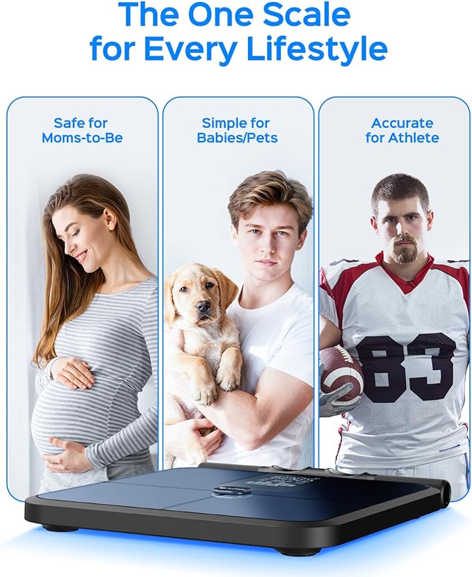 Smart Scale for Body Weight, 8-Electrode Body Composition Scale for Weight Loss — BMI, Muscle Mass, Body Fat, 24 User Profiles, FSA&HSA Eligible, DEXA-Comparable at Home