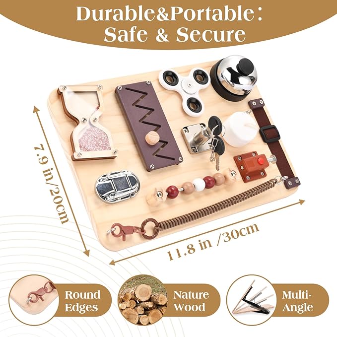 Fidget Busy Board for Adults with Dementia-Alzheimers Products for Elderly-Dementia Activities for Seniors-Memory Games for Autism Adult-Sensory ADHD Toys-Gift for Seniors Parents