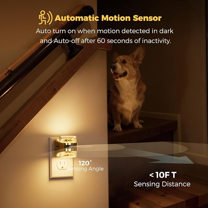 L LOHAS LED Motion Sensor Night Light,5CCT Night Lights Plug into Wall | Color Temperature Change Night-Light,Acrylic Bubble Dimmable Nightlight with Dusk to Dawn Sensor for Bathroom Hallway