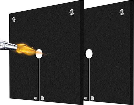 1/4"(6mm) Welding Blanket Fireproof 2 Pack, Graphite Carbon Felt Flame Resistant up to 3000℉, Soldering Flame Retardant Protective Mat, Brazing Heat Shield for Torch, Plumbing, 12" x 12"