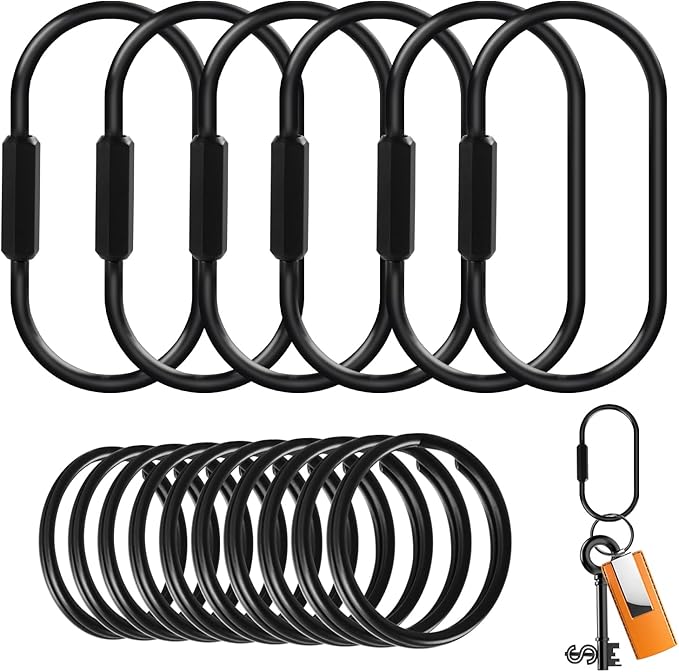 Muitcdo Brass Key Rings Bulk, Key Chain Organizer Holder for Men Women with Secure Screw Locking