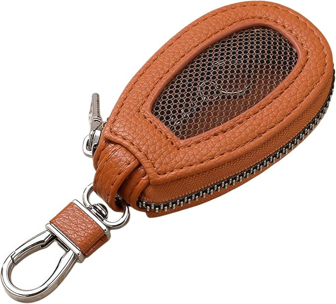 1PC Car Key Fob Case, Leather Car Key Holder for Purse, Automotive Smart Key fob Holder with Hook, for Remote Key Fob