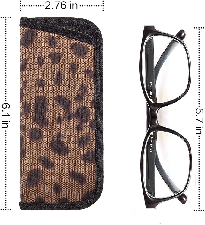 TRIUMPH VISION 3 Pack Reading Glasses Pouch Soft Case Eyeglass Sleeve Slim | Alternative to Bulky Case in bag, Lightweight Lined Padded Protect Optical lens Slip in, Cute Pattern Portable for Daily Use