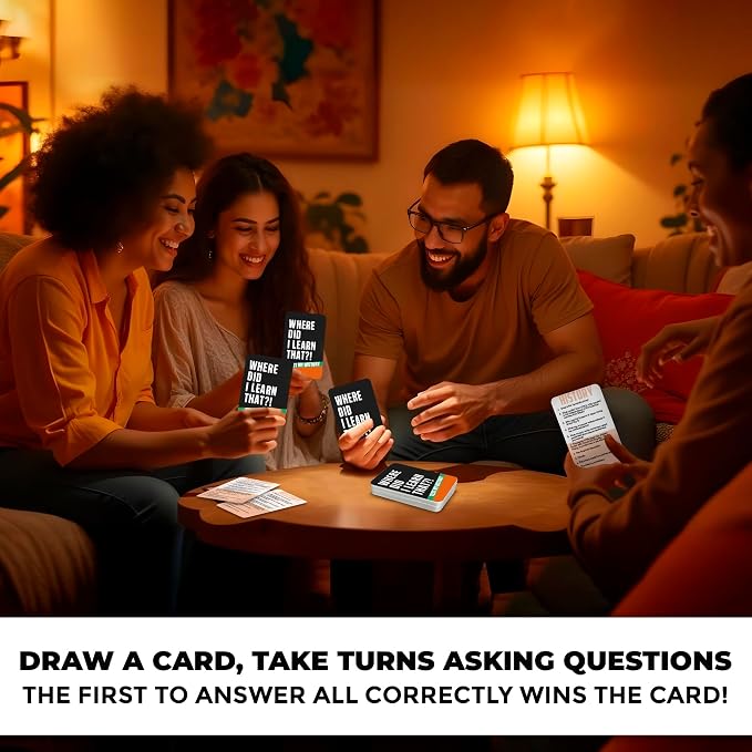 Trivia Card Games for Adults — Family Board Games for Teens and Adults | 2000 Questions Trivia Cards with Answers in Geography, History, Science, General Knowledge – Party Game for Family Game Night
