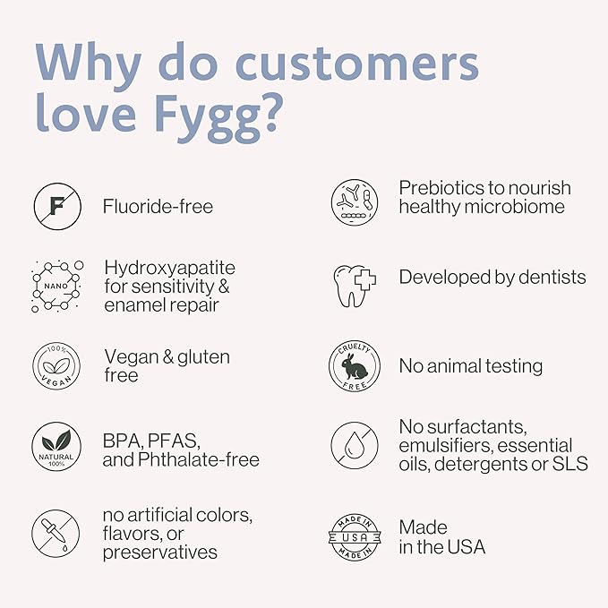 Fygg Fluoride-Free Toothpaste with Prebioitics – Coconut Cream Flavor (4oz) | Nano-Hydroxyapatite Remineralizing for Sensitive Teeth, Whitening & Enamel Repair