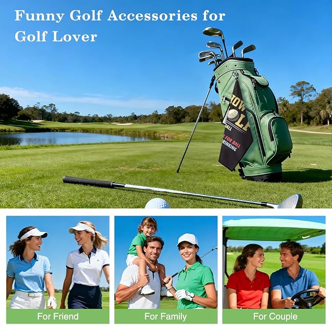 How to Golf Towel, Funny Golf Bag Towel with Clip for Men, Golfing Accessories for Men Women, Christmas Birthday Retirement Gifts for Golfer Sports Fan, Golfing Gifts for Dad Mom Grandpa Friend